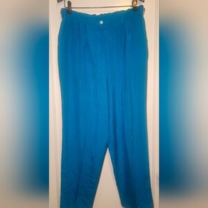 Vibtage Talbots Vibrant Blue Wide Leg Silk Pants